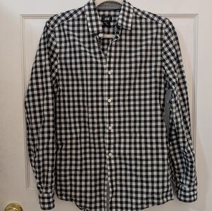 H&M Men's XS Black and White Checkered Shirt